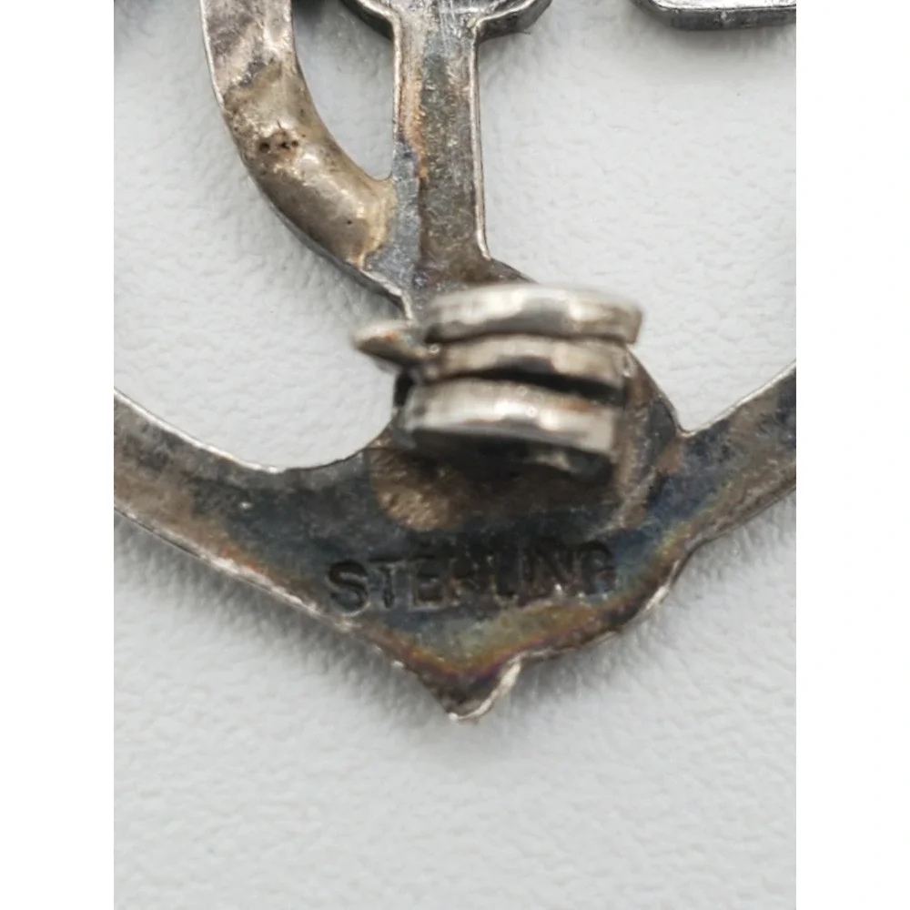 VINTAGE WWII Era USN Sterling Silver Anchor Sweetheart Pin Brooch Navy Military